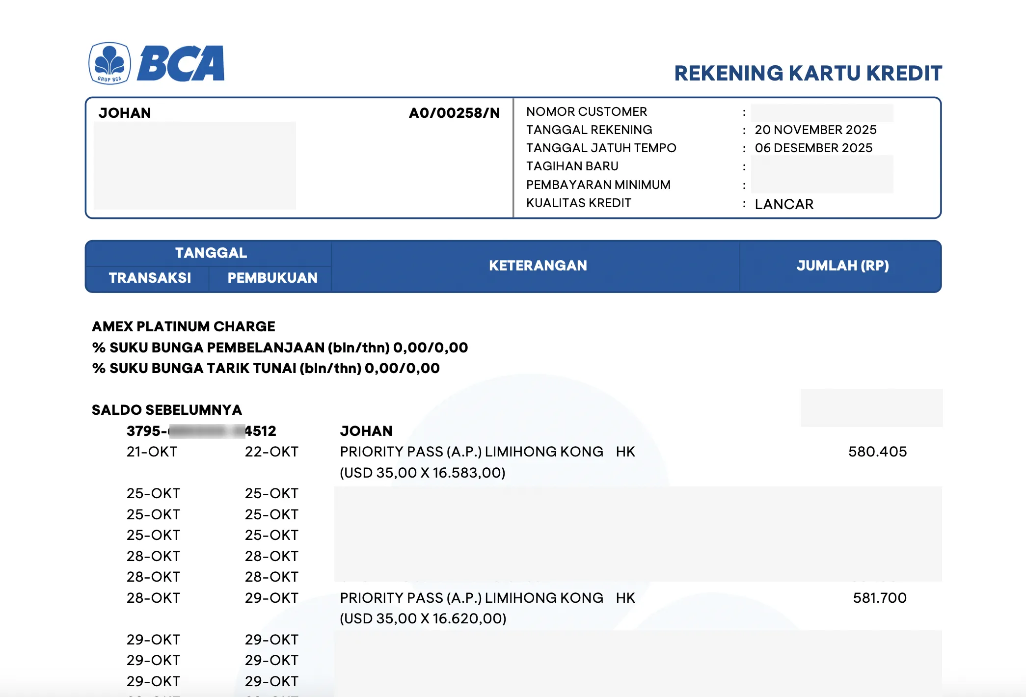 Ditagih Biaya Lounge Rp1 Juta, BCA Kurangi Fitur Kartu Kredit Amex Tanpa Notifikasi