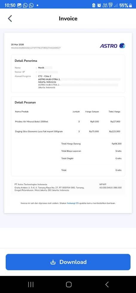 Driver Astro Tidak Kooperatif, Tidak Mau Telepon saat Tiba, Pesanan Dibatalkan Sepihak