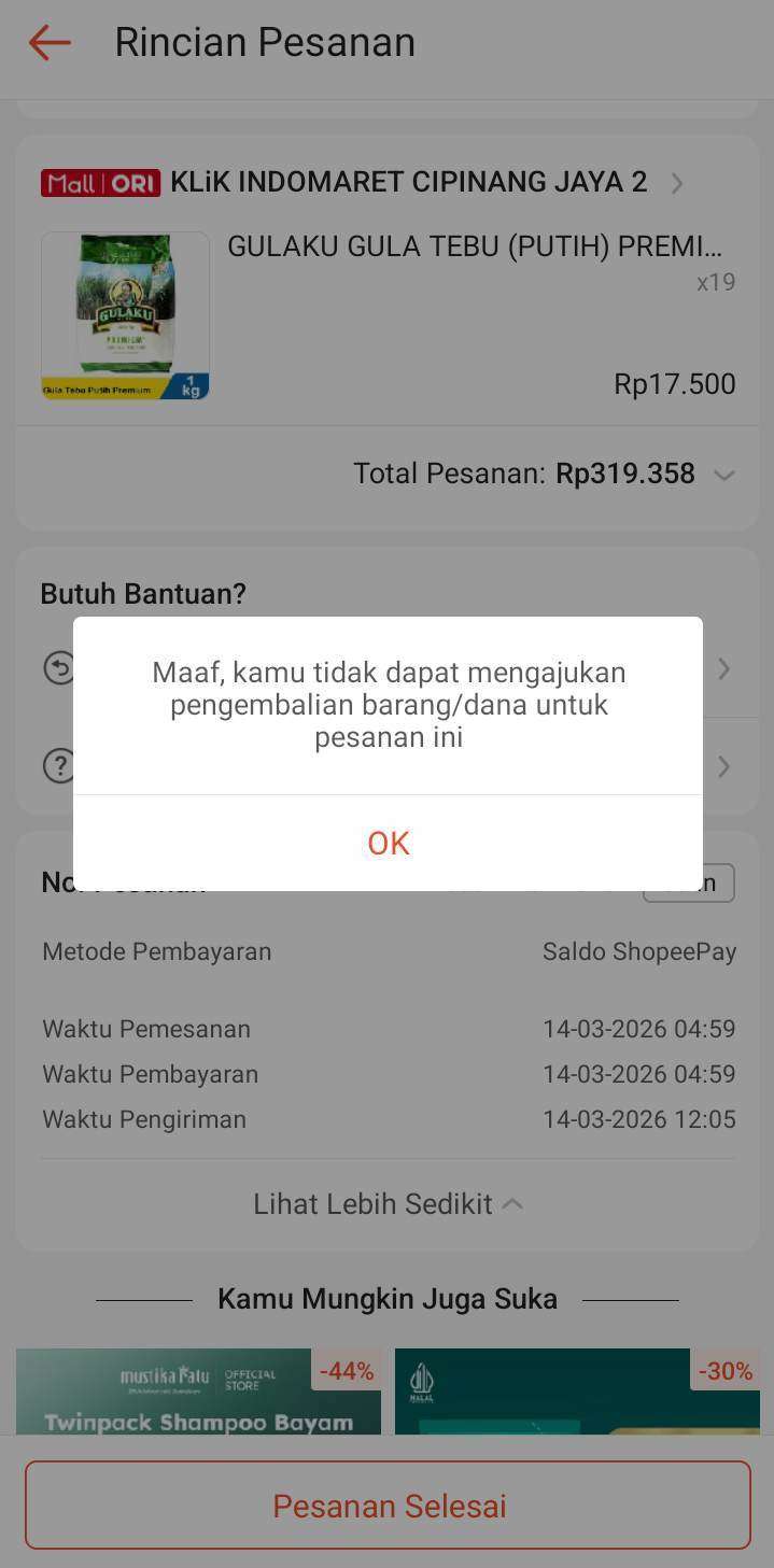 Barang Dibawa Kabur Kurir, Uang Saya Diganti Voucher Shopee