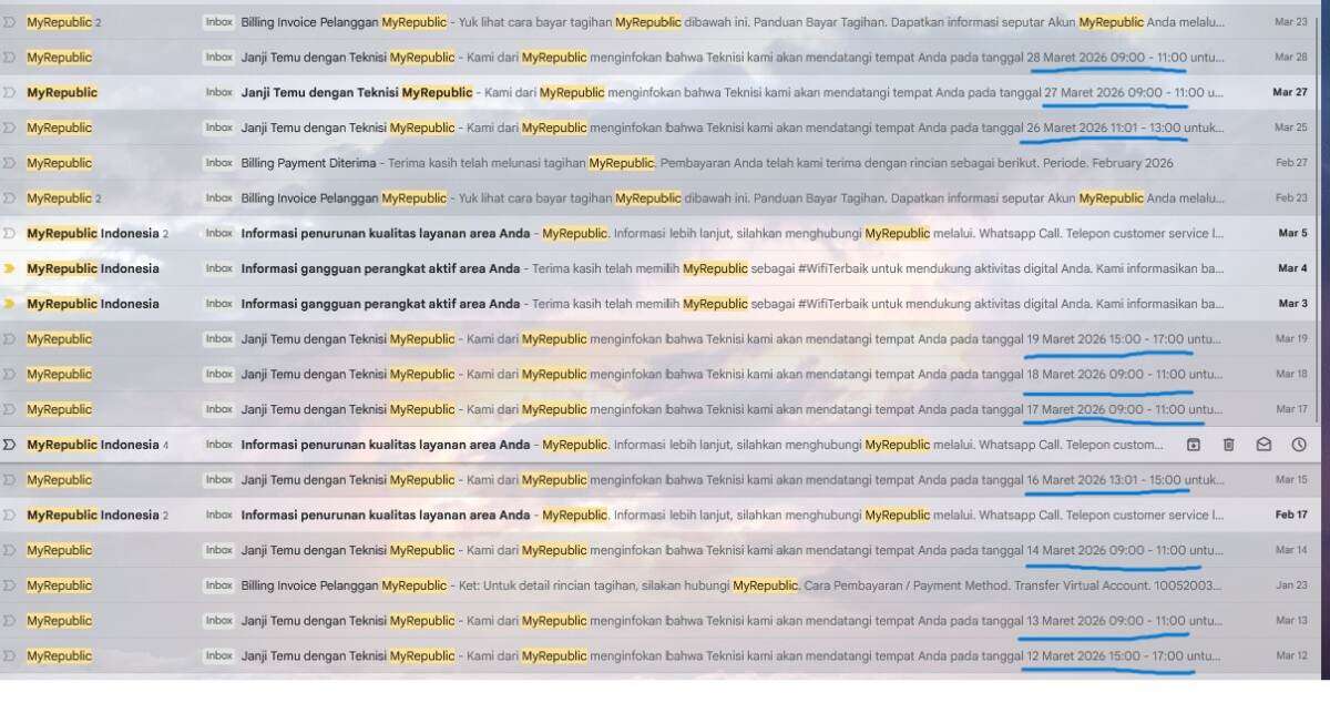Sudah Dijadwalkan Berkali-kali, Teknisi MyRepublic Tak Kunjung Datang