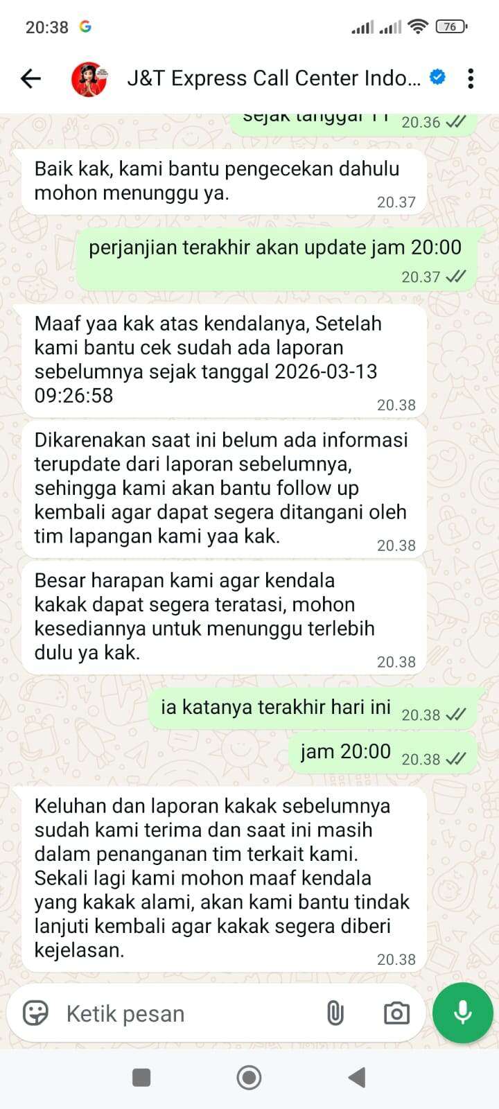 JNT Sawojajar Bogor dan J&T Express Call Center Sangat Buruk soal Paket Resi JX7519921640, Tokopedia Tidak Membantu Sama Sekali