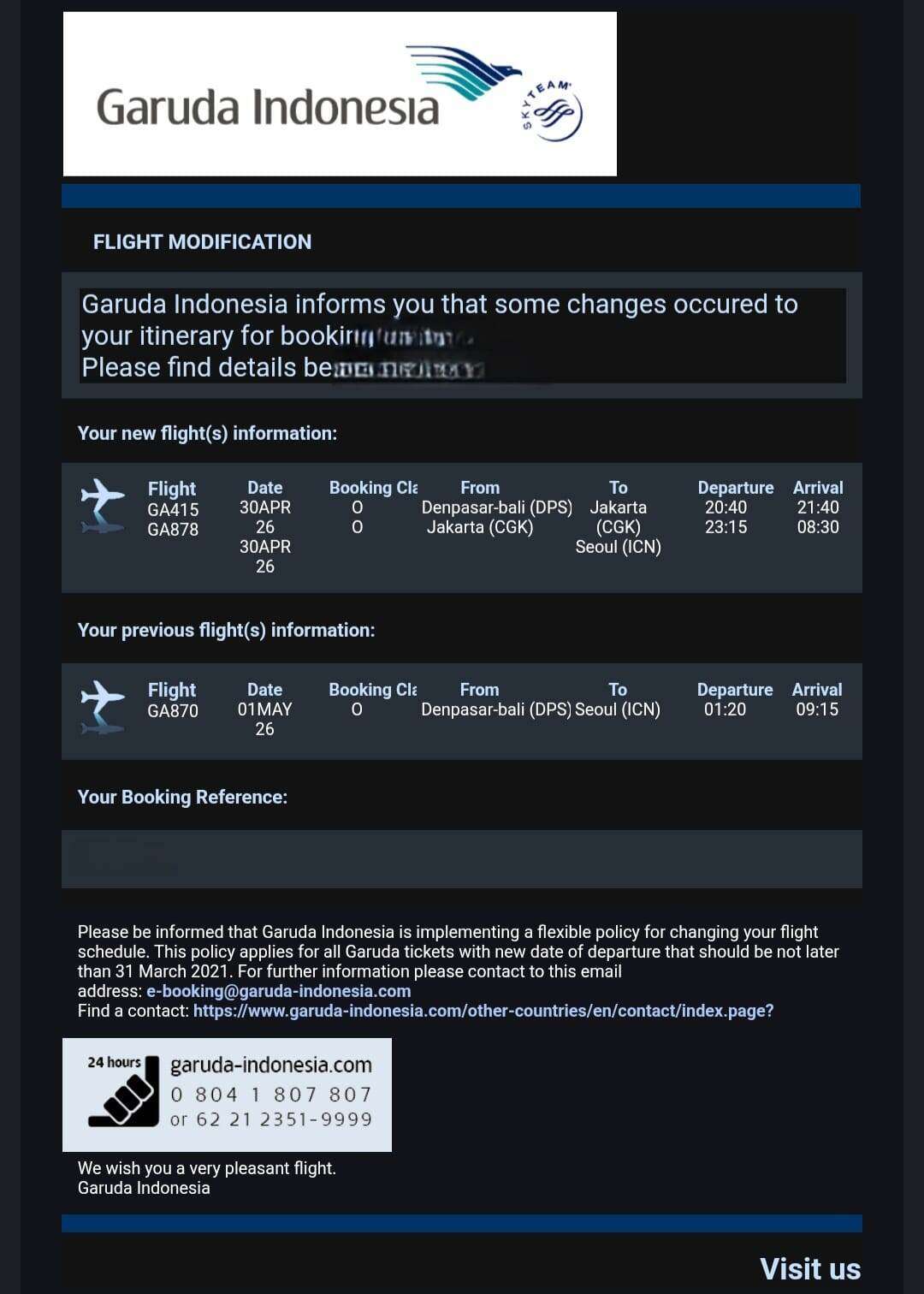 Garuda Indonesia Membatalkan Penerbangan dan Menolak Menyediakan Penerbangan Alternatif yang Setara