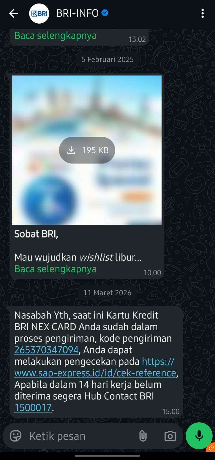 Kartu Kredit NEX BRI Tidak Pernah Diantar, SAP Express Malah Ubah Status Jadi “Alamat Pindah” dan Diretur ke Bank