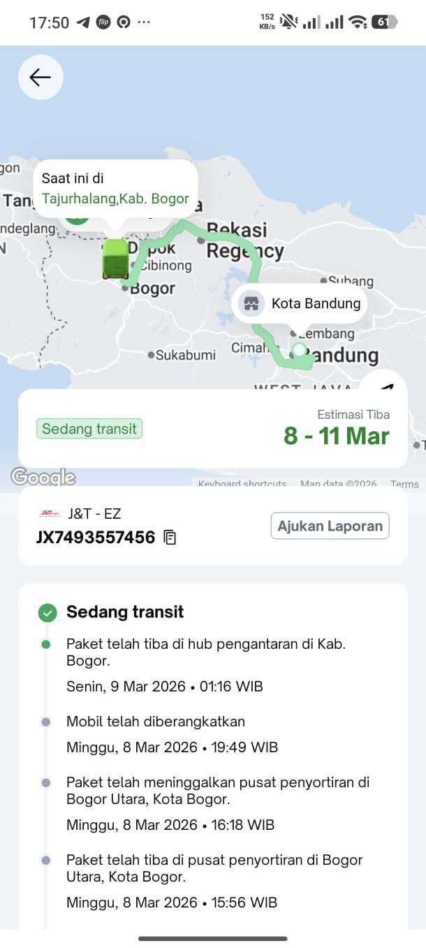 Paket J&T “Stuck” di Sasak Panjang Sejak 9 Maret 2026