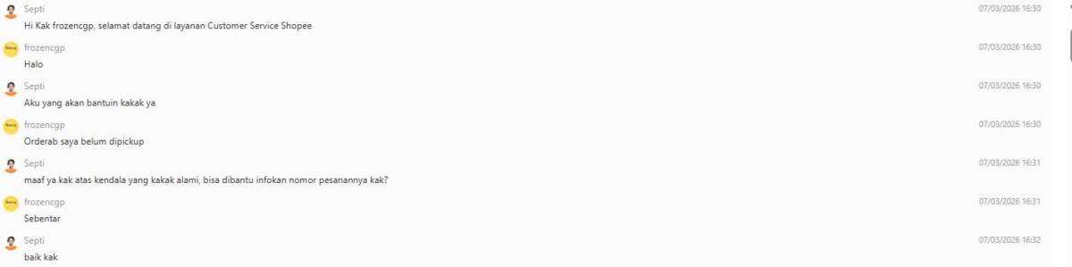 Pengiriman Shopee Instan Lebih 8 Jam Belum Di-pickup oleh Kurir