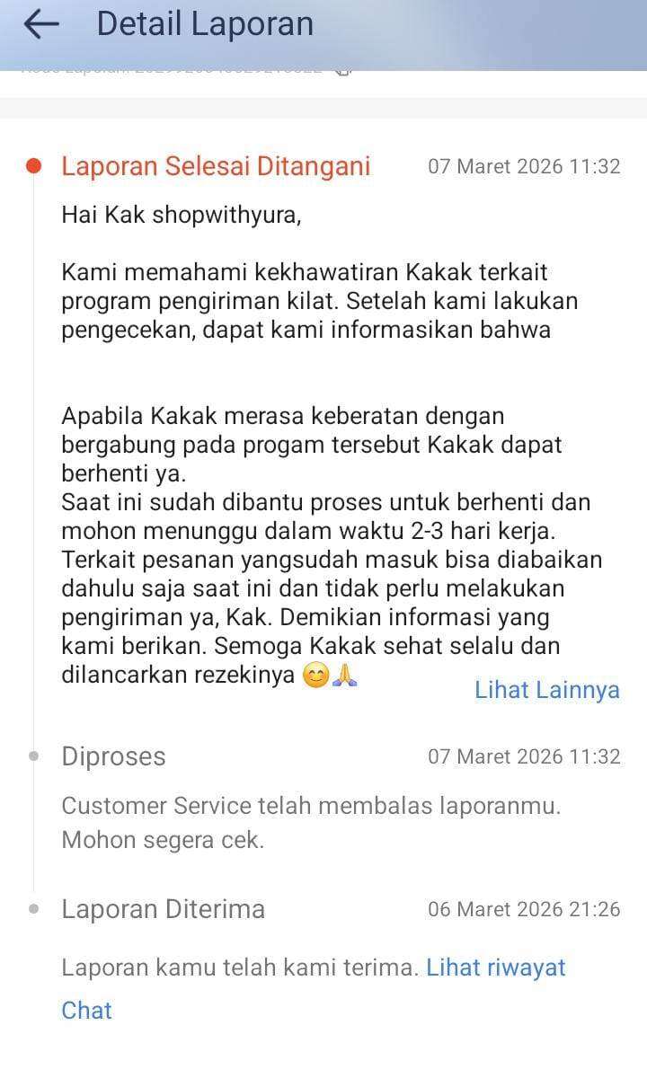 Pelayanan CS Shopee VIP Platinum Tidak Maksimal