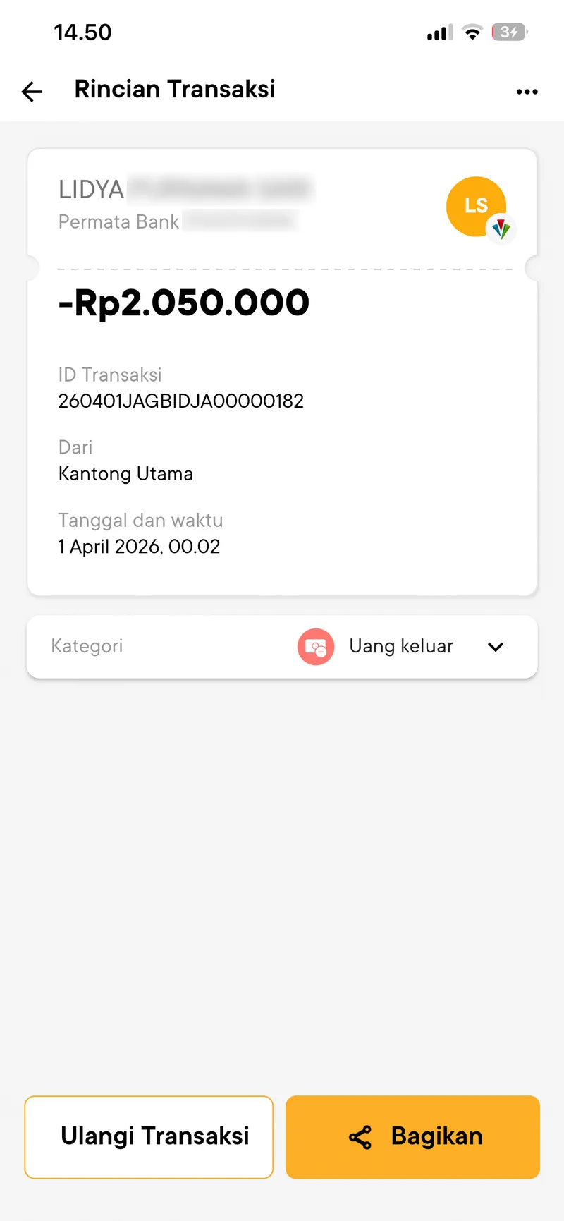 Transfer BI-Fast Bank Jago ke Bank Permata Sudah 8 Hari Tidak Masuk
