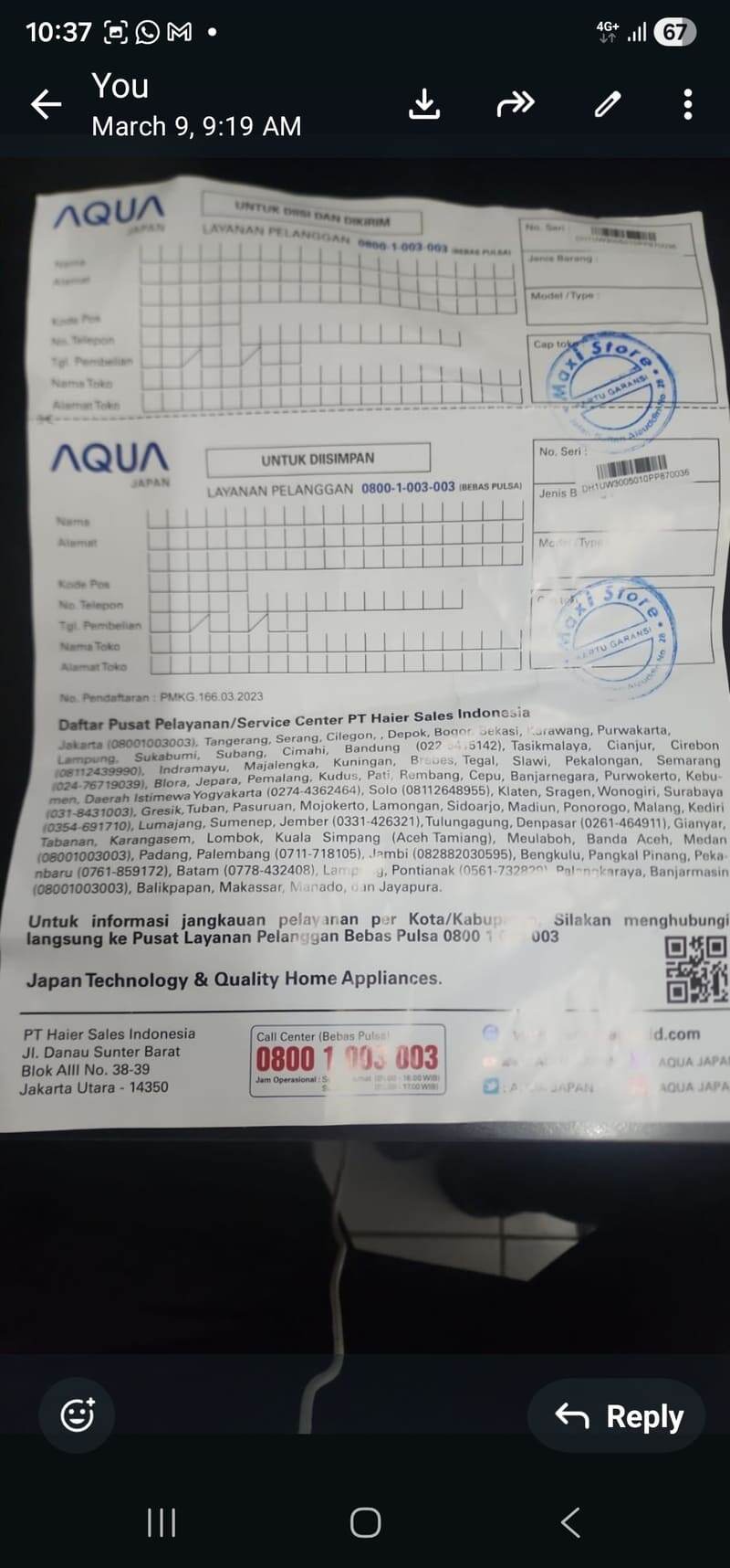 Garansi TV LED AQUA Tidak Jelas: Panel TV Rusak, Penggantian Unit ...