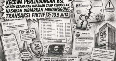 Kecewa Perlindungan BSI, Sistem Keamanan Hasanah Card Kebobolan, Nasabah Dibiarkan Menanggung Transaksi Fiktif Rp 10,5 Juta
