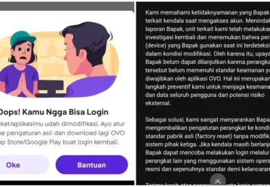 Aplikasi OVO Mendeteksi HP Saya Dimodifikasi, CS Malah Menyarankan untuk Factory Reset