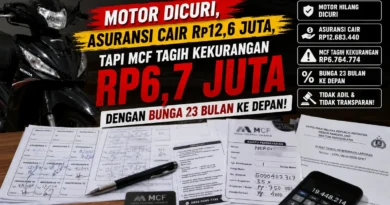 Kecewa dengan Perhitungan Klaim Asuransi Kehilangan Motor PT Mega Central Finance (MCF) yang Diduga Langgar Aturan OJK