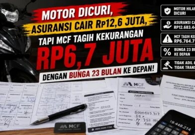 Kecewa dengan Perhitungan Klaim Asuransi Kehilangan Motor PT Mega Central Finance (MCF) yang Diduga Langgar Aturan OJK
