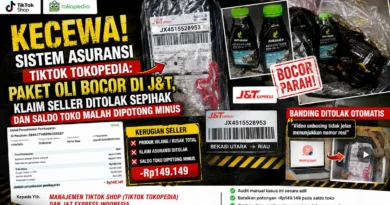Kecewa Sistem Asuransi TikTok Tokopedia: Paket Oli Bocor di J&T, Klaim Seller Ditolak Sepihak dan Saldo Toko Malah Dipotong Minus