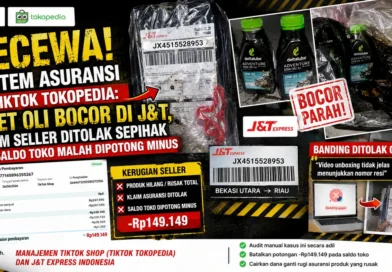 Kecewa Sistem Asuransi TikTok Tokopedia: Paket Oli Bocor di J&T, Klaim Seller Ditolak Sepihak dan Saldo Toko Malah Dipotong Minus
