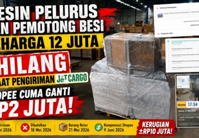 Mesin Pelurus dan Pemotong Besi Seharga 12 Juta Hilang Saat Pengiriman J&T Cargo, Shopee Cuma Ganti Rp2 Juta!