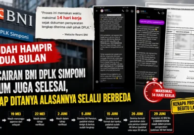 Pencairan BNI DPLK Simponi Sudah Hampir Dua Bulan Belum Juga Selesai, Setiap Ditanya Alasannya Selalu Berbeda