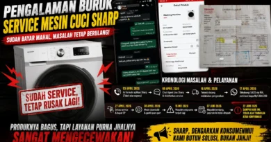 Pengalaman Pelayanan Purnajual Mesin Cuci Sharp yang Buruk