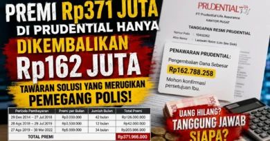 Premi Rp371 Juta di Prudential Hanya Dikembalikan Rp162 Juta, Tawaran Solusi yang Merugikan Pemegang Polis