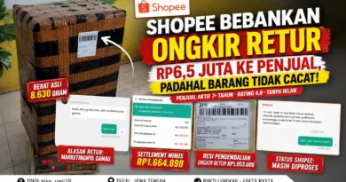 Shopee Bebankan Ongkir Retur Rp6,5 Juta ke Penjual, Padahal Barang Tidak Cacat