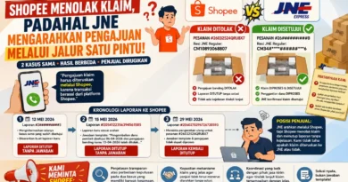 Shopee Menolak Klaim, Padahal JNE Mengarahkan Pengajuan Melalui Jalur Satu Pintu