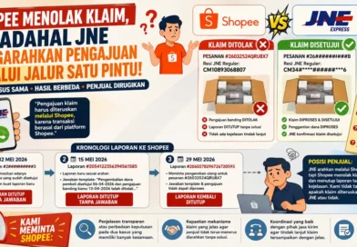 Shopee Menolak Klaim, Padahal JNE Mengarahkan Pengajuan Melalui Jalur Satu Pintu
