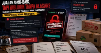 Tokopedia Menahan Dana Hasil Penjualan Tanpa Bukti dan Penjelasan Transaksi Mana yang Melanggar