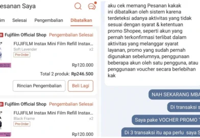 Transaksi Dibatalkan Shopee dengan Tuduhan Penyalahgunaan Voucher, Padahal Tidak Pakai Promo