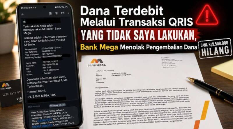Dana Rp9,5 Juta Terdebit Melalui Transaksi QRIS M-Smile yang Tidak Saya Lakukan, Bank Mega Menolak Pengembalian Dana