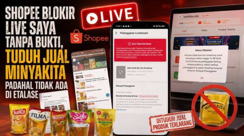 Shopee Blokir Sesi Live Sepihak, Salah Tuduh Jual Minyakita Padahal Tidak Ada