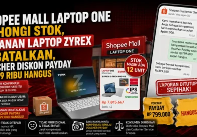 Shopee Mall Laptop One Bohongi Stok, Pesanan Laptop Zyrex Dibatalkan, Voucher Diskon Payday Rp799 Ribu Hangus