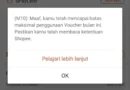 Voucher Kompensasi Keterlambatan Shopee Tidak Bisa Digunakan