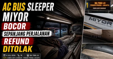 AC Bus Sleeper Miyor Bocor Sepanjang Perjalanan, Refund Ditolak