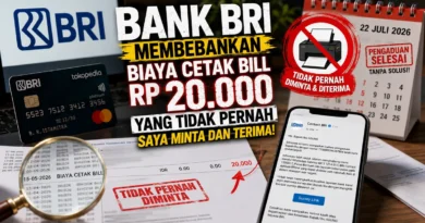 Bank BRI Membebankan Biaya Cetak Bill Rp20.000 yang Tidak Pernah Saya Minta dan Terima