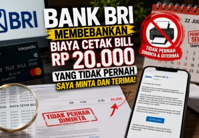Bank BRI Membebankan Biaya Cetak Bill Rp20.000 yang Tidak Pernah Saya Minta dan Terima