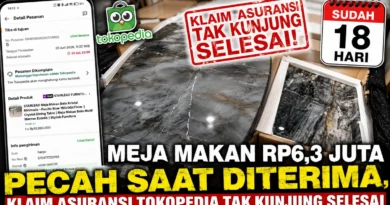 Meja Makan Rp6,3 Juta Pecah Saat Diterima, Klaim Asuransi Tokopedia Tidak Kunjung Selesai Setelah 18 Hari
