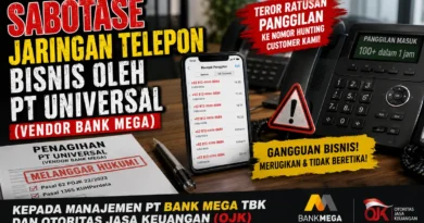 Sabotase Jaringan Telepon Bisnis oleh PT Universal (Vendor Bank Mega), Teror Ratusan Panggilan ke Nomor Hunting Customer Kami