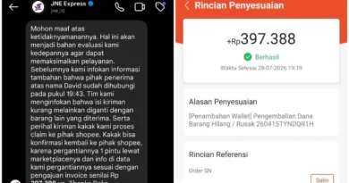 Terima Kasih JNE, Dana Rp397.388 Akhirnya Cair Setelah JNE Akui Paket Tertukar di Jalur Pengiriman