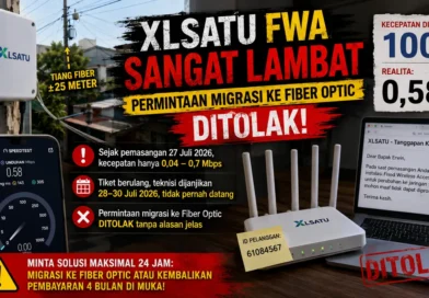 XLSatu FWA Sangat Lambat Sejak Pemasangan, Permintaan Migrasi ke Fiber Optic Ditolak Padahal Tiang Sangat Dekat