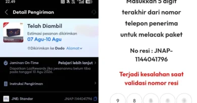Paket JNE Saya dari Lazada Tidak Jelas: Cek Status Nomor Resi Gagal Validasi, CS Malah Minta Foto Resi