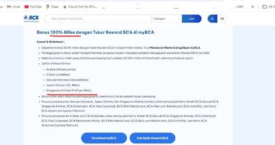 BCA Belum Memberikan Bonus KrisFlyer 100% dari Promo Tukar Reward BCA melalui Aplikasi myBCA