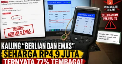 Kalung “Berlian dan Emas” Seharga Rp4,9 Juta di Shopee Mall Ternyata 77% Tembaga; Pengembalian Ditolak, Penjual Malah Ancam Pakai UU ITE