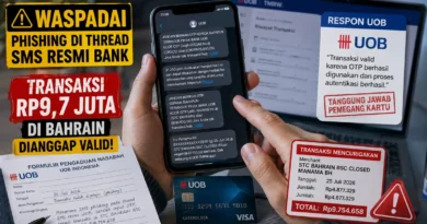 Korban Phishing melalui Thread SMS Resmi UOB, Transaksi Rp9,7 Juta di Bahrain Dianggap Valid