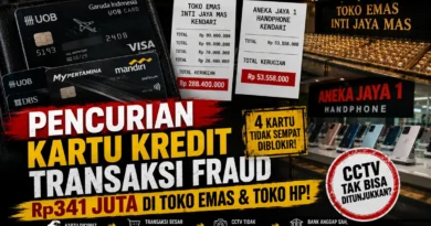 Pencurian Kartu Kredit yang Berujung Transaksi Fraud Rp341 Juta di Toko Emas dan Toko HP