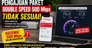 Pengajuan Paket Double Speed 500 Mbps IndiHome Tidak Sesuai, Order Sudah “Completed” tapi Kecepatan Tetap 200 Mbps dan Informasi Masa Benefit Berubah