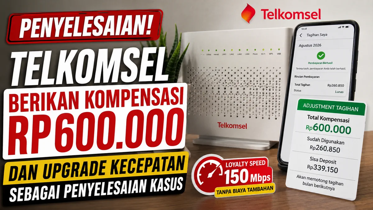 Telkomsel Memberikan Kompensasi Rp600.000 dan Upgrade Kecepatan sebagai Penyelesaian Kasus ONT IndiHome