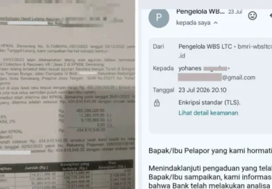 Hasil Lelang Aset Saya Rp455 Juta, Bank Mandiri Mengembalikan Sisa Hasil Lelang Rp142 Juta