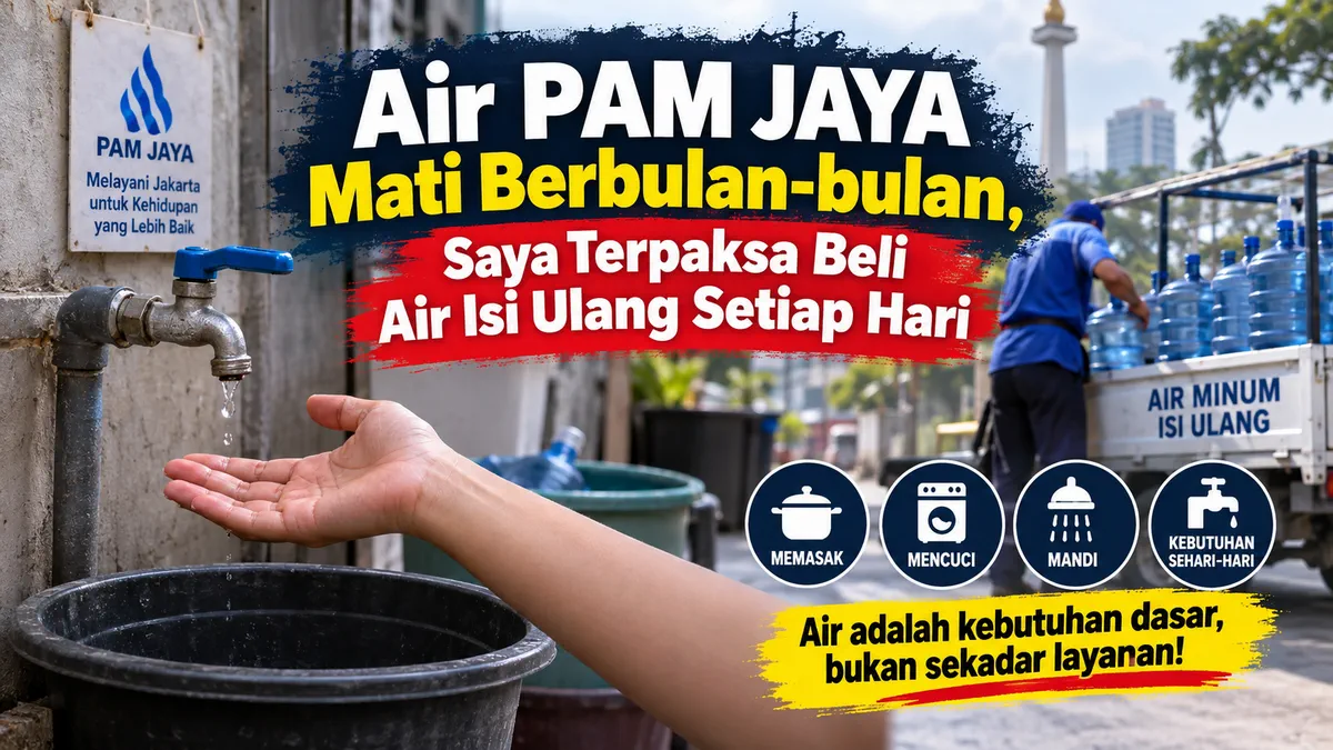Air PAM Jaya Mati Berbulan-bulan, Saya Terpaksa Beli Air Isi Ulang Setiap Hari