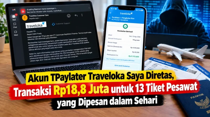 Akun TPayLater Traveloka Saya Diretas, Transaksi Rp18,8 Juta untuk 13 Tiket Pesawat yang Dipesan dalam Sehari
