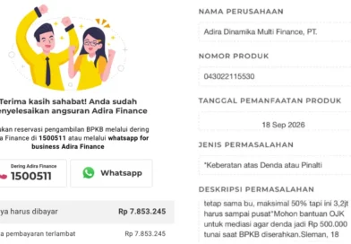 Angsuran Sudah Lunas, tapi BPKB Masih Ditahan Adira Finance karena Denda Rp7,8 Juta