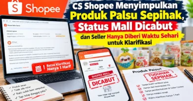 CS Shopee Menyimpulkan Produk Palsu Sepihak, Status Mall Dicabut dan Seller Hanya Diberi Waktu Sehari untuk Klarifikasi